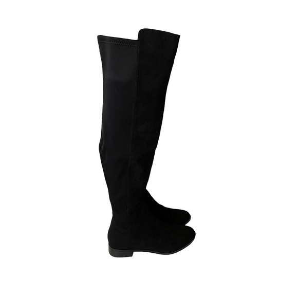 J.Crew NEW Over Knee Boots Microsuede Black Size 7 Stretchy Riding Equestrian - Picture 6 of 10